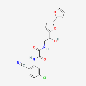 molecular formula C19H14ClN3O5 B2523866 N-(2-{[2,2'-bifuran]-5-yl}-2-hydroxyethyl)-N'-(5-chloro-2-cyanophenyl)ethanediamide CAS No. 2320858-44-2