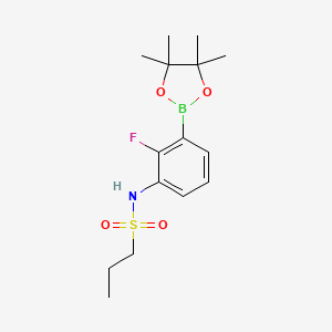 molecular formula C15H23BFNO4S B2523895 N-(2-fluoro-3-(4,4,5,5-tetramethyl-1,3,2-dioxaborolan-2-yl)phenyl)propane-1-sulfonamide CAS No. 1269233-76-2