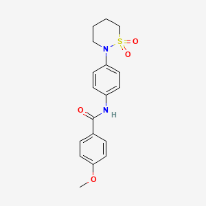 molecular formula C18H20N2O4S B2523902 N-(4-(1,1-dioxido-1,2-thiazinan-2-yl)phenyl)-4-methoxybenzamide CAS No. 899979-44-3