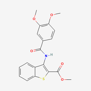 molecular formula C19H17NO5S B2523907 Methyl 3-(3,4-dimethoxybenzamido)benzo[b]thiophene-2-carboxylate CAS No. 441290-54-6