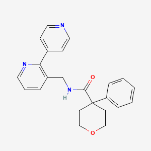 molecular formula C23H23N3O2 B2523921 N-([2,4'-bipyridin]-3-ylmethyl)-4-phenyltetrahydro-2H-pyran-4-carboxamide CAS No. 2034254-12-9