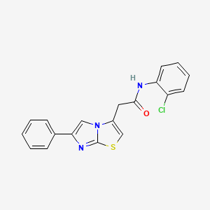 molecular formula C19H14ClN3OS B2523955 N-(2-chlorophenyl)-2-{6-phenylimidazo[2,1-b][1,3]thiazol-3-yl}acetamide CAS No. 897459-91-5