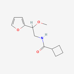 molecular formula C12H17NO3 B2523958 N-[2-(furan-2-yl)-2-methoxyethyl]cyclobutanecarboxamide CAS No. 1798486-34-6