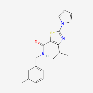 molecular formula C19H21N3OS B2524012 N-[(3-methylphenyl)methyl]-4-(propan-2-yl)-2-(1H-pyrrol-1-yl)-1,3-thiazole-5-carboxamide CAS No. 1251547-26-8