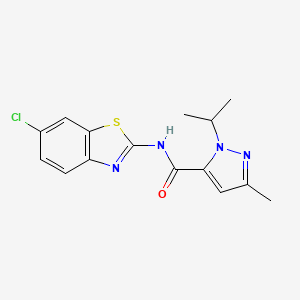 molecular formula C15H15ClN4OS B2524020 N-(6-chlorobenzo[d]thiazol-2-yl)-1-isopropyl-3-methyl-1H-pyrazole-5-carboxamide CAS No. 1208548-92-8