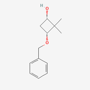 molecular formula C13H18O2 B2524022 cis-3-benzyloxy-2,2-dimethyl-cyclobutanol CAS No. 2059914-99-5