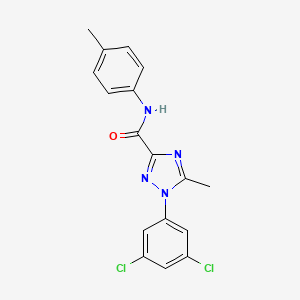 molecular formula C17H14Cl2N4O B2524045 1-(3,5-dichlorophenyl)-5-methyl-N-(4-methylphenyl)-1H-1,2,4-triazole-3-carboxamide CAS No. 338408-59-6