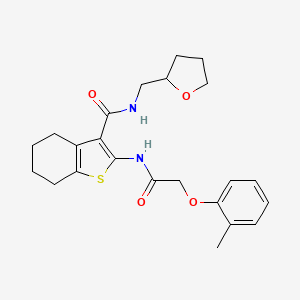 B2524064 2-{[(2-methylphenoxy)acetyl]amino}-N-(tetrahydrofuran-2-ylmethyl)-4,5,6,7-tetrahydro-1-benzothiophene-3-carboxamide CAS No. 381195-16-0