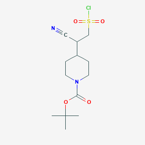Tert-butyl 4-[2-(chlorosulfonyl)-1-cyanoethyl]piperidine-1-carboxylate