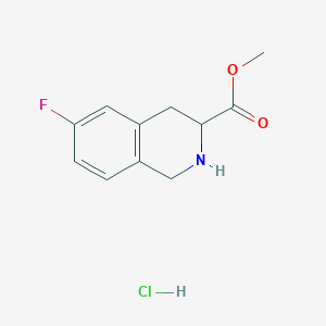 molecular formula C11H13ClFNO2 B2524093 METHYL 6-FLUORO-1,2,3,4-TETRAHYDROISOQUINOLINE-3-CARBOXYLATE HYDROCHLORIDE CAS No. 2103627-71-8
