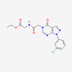 molecular formula C17H16ClN5O4 B2524136 ethyl 2-{2-[1-(3-chlorophenyl)-4-oxo-1H,4H,5H-pyrazolo[3,4-d]pyrimidin-5-yl]acetamido}acetate CAS No. 895017-25-1