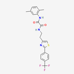 molecular formula C22H20F3N3O2S B2524139 N'-(2,5-dimethylphenyl)-N-(2-{2-[4-(trifluoromethyl)phenyl]-1,3-thiazol-4-yl}ethyl)ethanediamide CAS No. 896367-13-8