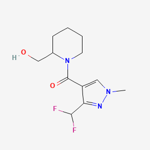 molecular formula C12H17F2N3O2 B2524158 {1-[3-(difluoromethyl)-1-methyl-1H-pyrazole-4-carbonyl]piperidin-2-yl}methanol CAS No. 2327165-26-2