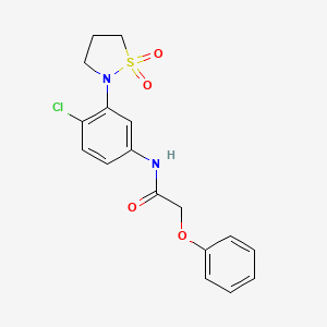 molecular formula C17H17ClN2O4S B2524162 N-(4-chloro-3-(1,1-dioxidoisothiazolidin-2-yl)phenyl)-2-phenoxyacetamide CAS No. 946261-70-7