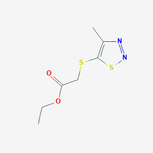 molecular formula C7H10N2O2S2 B2524189 Ethyl 2-[(4-methyl-1,2,3-thiadiazol-5-yl)sulfanyl]acetate CAS No. 338408-34-7