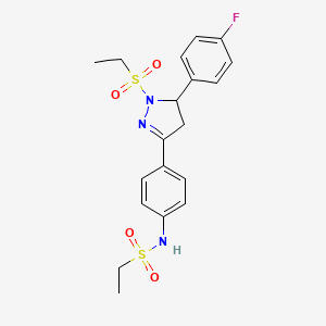 B2524207 N-(4-(1-(ethylsulfonyl)-5-(4-fluorophenyl)-4,5-dihydro-1H-pyrazol-3-yl)phenyl)ethanesulfonamide CAS No. 851781-41-4