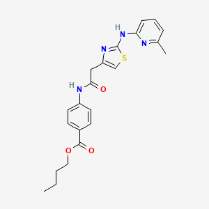 molecular formula C22H24N4O3S B2524260 Butyl 4-(2-(2-((6-methylpyridin-2-yl)amino)thiazol-4-yl)acetamido)benzoate CAS No. 1226453-30-0