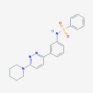 molecular formula C21H22N4O2S B2524266 N-{3-[6-(piperidin-1-yl)pyridazin-3-yl]phenyl}benzenesulfonamide CAS No. 904829-82-9