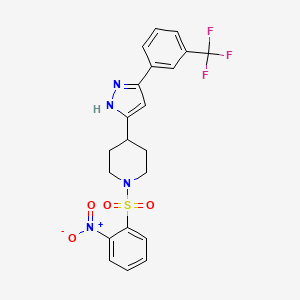 1-(2-nitrophenyl)sulfonyl-4-[3-[3-(trifluoromethyl)phenyl]-1H-pyrazol-5-yl]piperidine