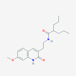 N-(2-(7-methoxy-2-oxo-1,2-dihydroquinolin-3-yl)ethyl)-2-propylpentanamide