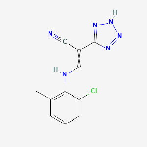 (E)-3-(2-chloro-6-methylanilino)-2-(1H-1,2,3,4-tetraazol-5-yl)-2-propenenitrile