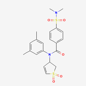 molecular formula C21H24N2O5S2 B2524305 N-(3,5-dimethylphenyl)-4-(dimethylsulfamoyl)-N-(1,1-dioxo-2,3-dihydro-1lambda6-thiophen-3-yl)benzamide CAS No. 863446-16-6