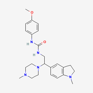 1-(4-Methoxyphenyl)-3-(2-(1-methylindolin-5-yl)-2-(4-methylpiperazin-1-yl)ethyl)urea