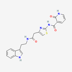 N-(4-(2-((2-(1H-indol-3-yl)ethyl)amino)-2-oxoethyl)thiazol-2-yl)-2-oxo-1,2-dihydropyridine-3-carboxamide