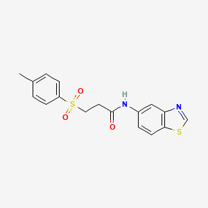 molecular formula C17H16N2O3S2 B2524333 N-(benzo[d]thiazol-5-yl)-3-tosylpropanamide CAS No. 941924-83-0