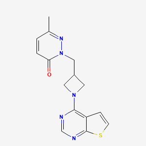 6-Methyl-2-[(1-{thieno[2,3-d]pyrimidin-4-yl}azetidin-3-yl)methyl]-2,3-dihydropyridazin-3-one