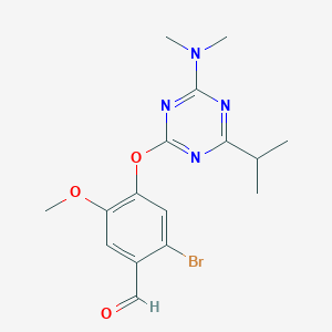 2-Bromo-4-{[4-(dimethylamino)-6-(propan-2-yl)-1,3,5-triazin-2-yl]oxy}-5-methoxybenzaldehyde