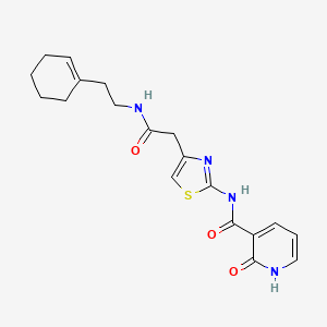 N-(4-(2-((2-(cyclohex-1-en-1-yl)ethyl)amino)-2-oxoethyl)thiazol-2-yl)-2-oxo-1,2-dihydropyridine-3-carboxamide