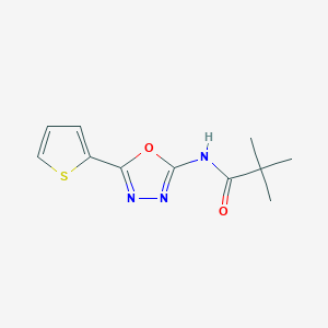 molecular formula C11H13N3O2S B2524357 N-(5-(thiophen-2-yl)-1,3,4-oxadiazol-2-yl)pivalamide CAS No. 865287-97-4