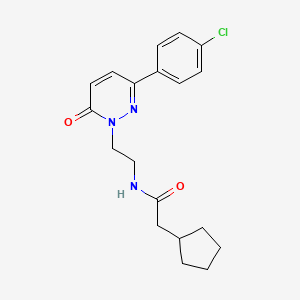 N-(2-(3-(4-chlorophenyl)-6-oxopyridazin-1(6H)-yl)ethyl)-2-cyclopentylacetamide