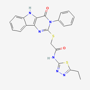 N-(5-ethyl-1,3,4-thiadiazol-2-yl)-2-((4-oxo-3-phenyl-4,5-dihydro-3H-pyrimido[5,4-b]indol-2-yl)thio)acetamide
