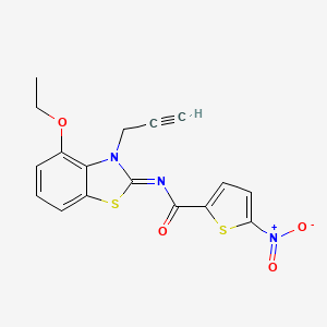 molecular formula C17H13N3O4S2 B2524375 N-(4-ethoxy-3-prop-2-ynyl-1,3-benzothiazol-2-ylidene)-5-nitrothiophene-2-carboxamide CAS No. 868377-61-1