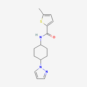 molecular formula C15H19N3OS B2524387 5-methyl-N-[4-(1H-pyrazol-1-yl)cyclohexyl]thiophene-2-carboxamide CAS No. 2097924-89-3
