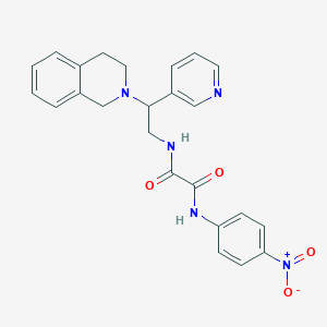 molecular formula C24H23N5O4 B2524388 N1-(2-(3,4-dihydroisoquinolin-2(1H)-yl)-2-(pyridin-3-yl)ethyl)-N2-(4-nitrophenyl)oxalamide CAS No. 906159-07-7