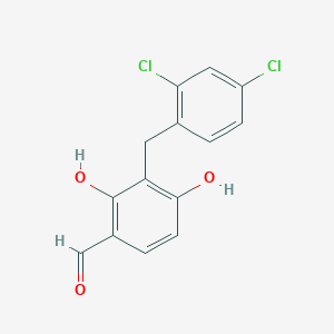 molecular formula C14H10Cl2O3 B2524391 3-[(2,4-Dichlorophenyl)methyl]-2,4-dihydroxybenzaldehyde CAS No. 338402-25-8