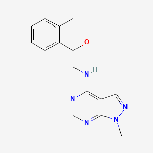 molecular formula C16H19N5O B2524398 N-[2-methoxy-2-(2-methylphenyl)ethyl]-1-methyl-1H-pyrazolo[3,4-d]pyrimidin-4-amine CAS No. 2380166-85-6