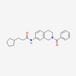 N-(2-benzoyl-1,2,3,4-tetrahydroisoquinolin-7-yl)-3-cyclopentylpropanamide