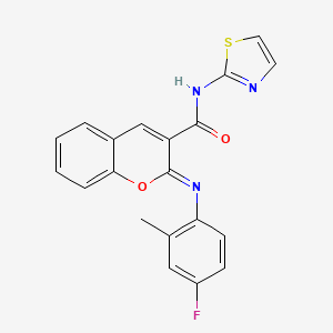 (2Z)-2-[(4-fluoro-2-methylphenyl)imino]-N-(1,3-thiazol-2-yl)-2H-chromene-3-carboxamide