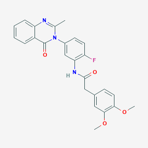 2-(3,4-dimethoxyphenyl)-N-(2-fluoro-5-(2-methyl-4-oxoquinazolin-3(4H)-yl)phenyl)acetamide