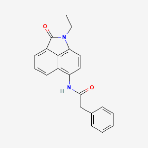 molecular formula C21H18N2O2 B2524433 N-{2-ethyl-3-oxo-2-azatricyclo[6.3.1.0^{4,12}]dodeca-1(11),4(12),5,7,9-pentaen-9-yl}-2-phenylacetamide CAS No. 313405-17-3