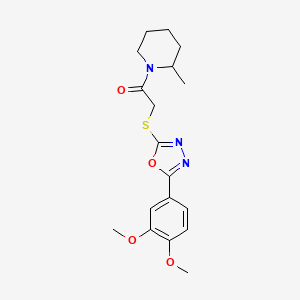1-({[5-(3,4-Dimethoxyphenyl)-1,3,4-oxadiazol-2-yl]thio}acetyl)-2-methylpiperidine