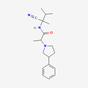 molecular formula C19H27N3O B2524437 N-(1-cyano-1,2-dimethylpropyl)-2-(3-phenylpyrrolidin-1-yl)propanamide CAS No. 1333824-45-5