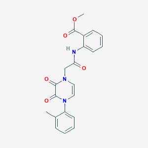 molecular formula C21H19N3O5 B2524438 2-(2-(2,3-二氧代-4-(邻甲苯基)-3,4-二氢吡嗪-1(2H)-基)乙酰氨基)苯甲酸甲酯 CAS No. 1421517-10-3