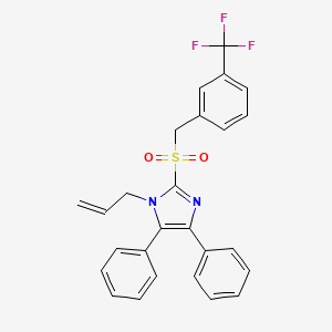 molecular formula C26H21F3N2O2S B2524452 1-allyl-4,5-diphenyl-2-{[3-(trifluoromethyl)benzyl]sulfonyl}-1H-imidazole CAS No. 339277-28-0