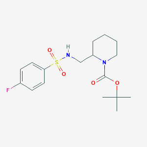 molecular formula C17H25FN2O4S B2524461 2-[(4-Fluoro-benzenesulfonylamino)-methyl]-piperidine-1-carboxylic acid tert-butyl ester CAS No. 1353980-93-4