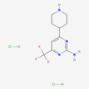 4-Piperidin-4-yl-6-(trifluoromethyl)pyrimidin-2-amine dihydrochloride